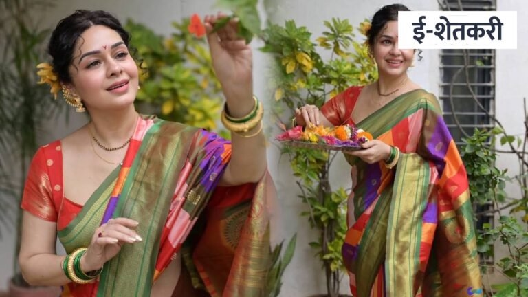गणेशोत्सवात सुखदा खांडकेकरचे रंगीबेरंगी ‘इंद्रधनुषी’ पैठणीत सुंदर फोटोशूट; सात्त्विक सौंदर्याने जिंकली मने!
